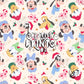 Neutral Christmas Mouse Friends Seamless Pattern