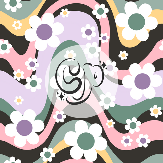 Wavy Daisies Seamless file