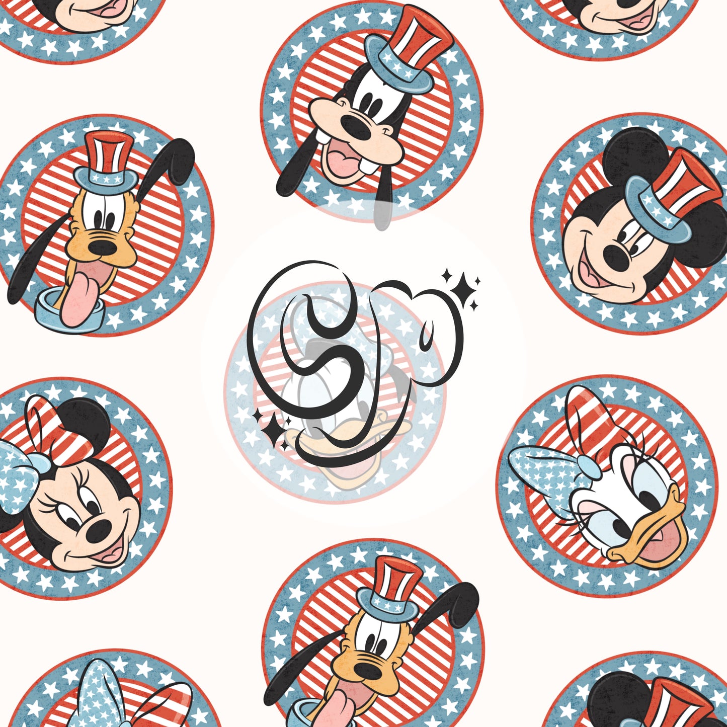 Mouse & Friends 4th of July  seamless file