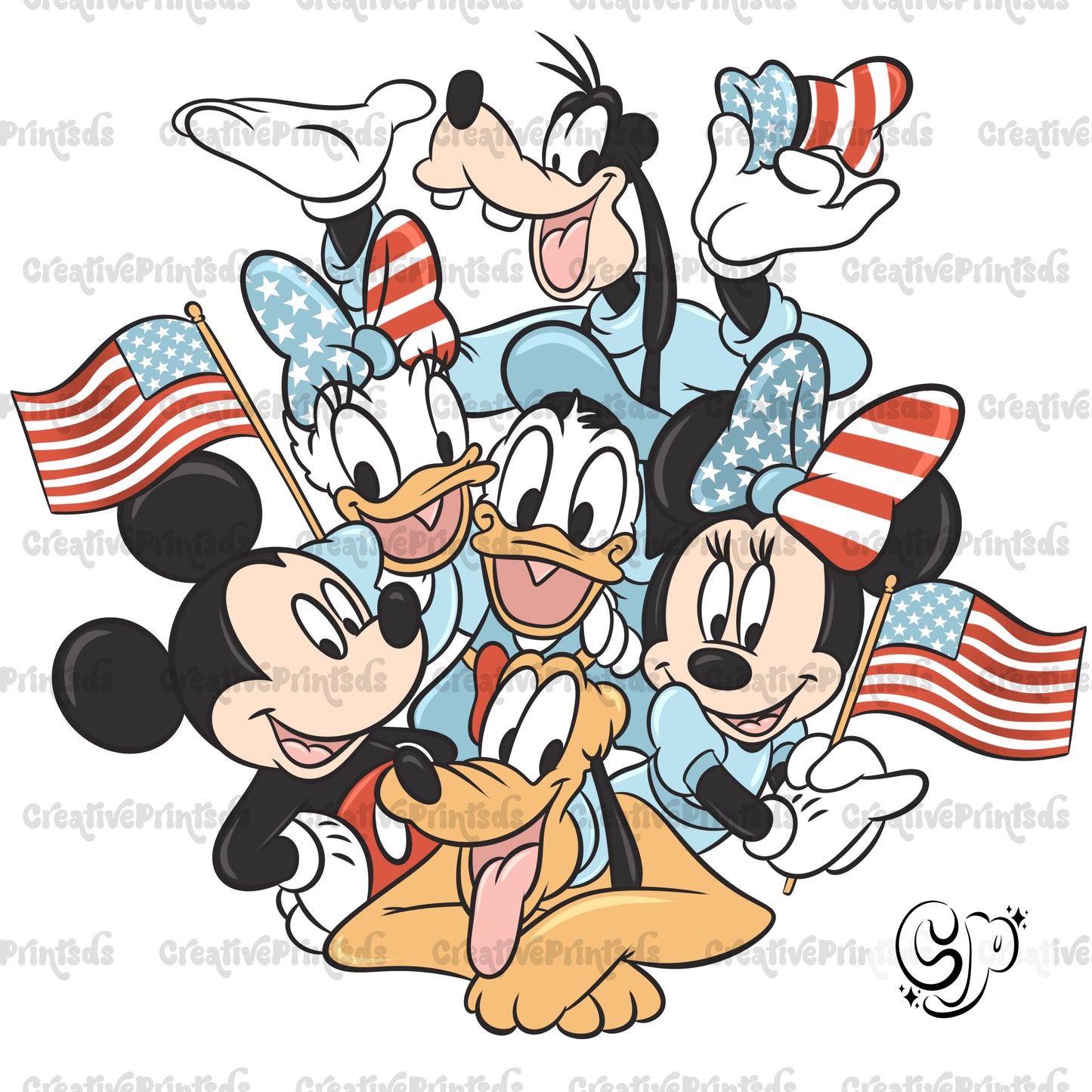 Mouse & Friends 4th of July PNG