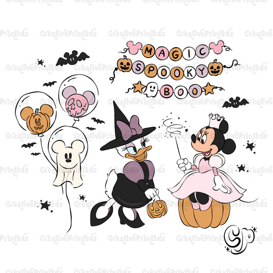 Magical Halloween Mouse & Friends PNG