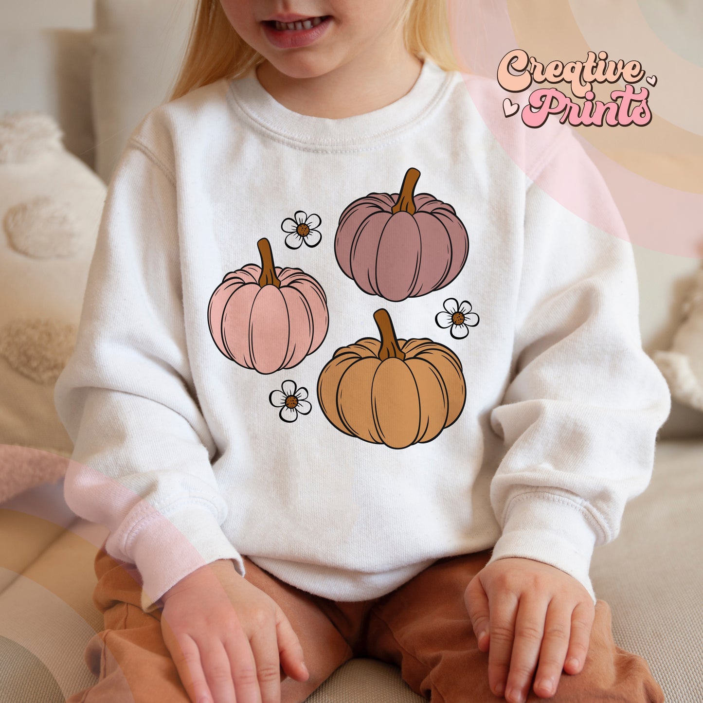 Cute floral pumpkins sublimation PNG