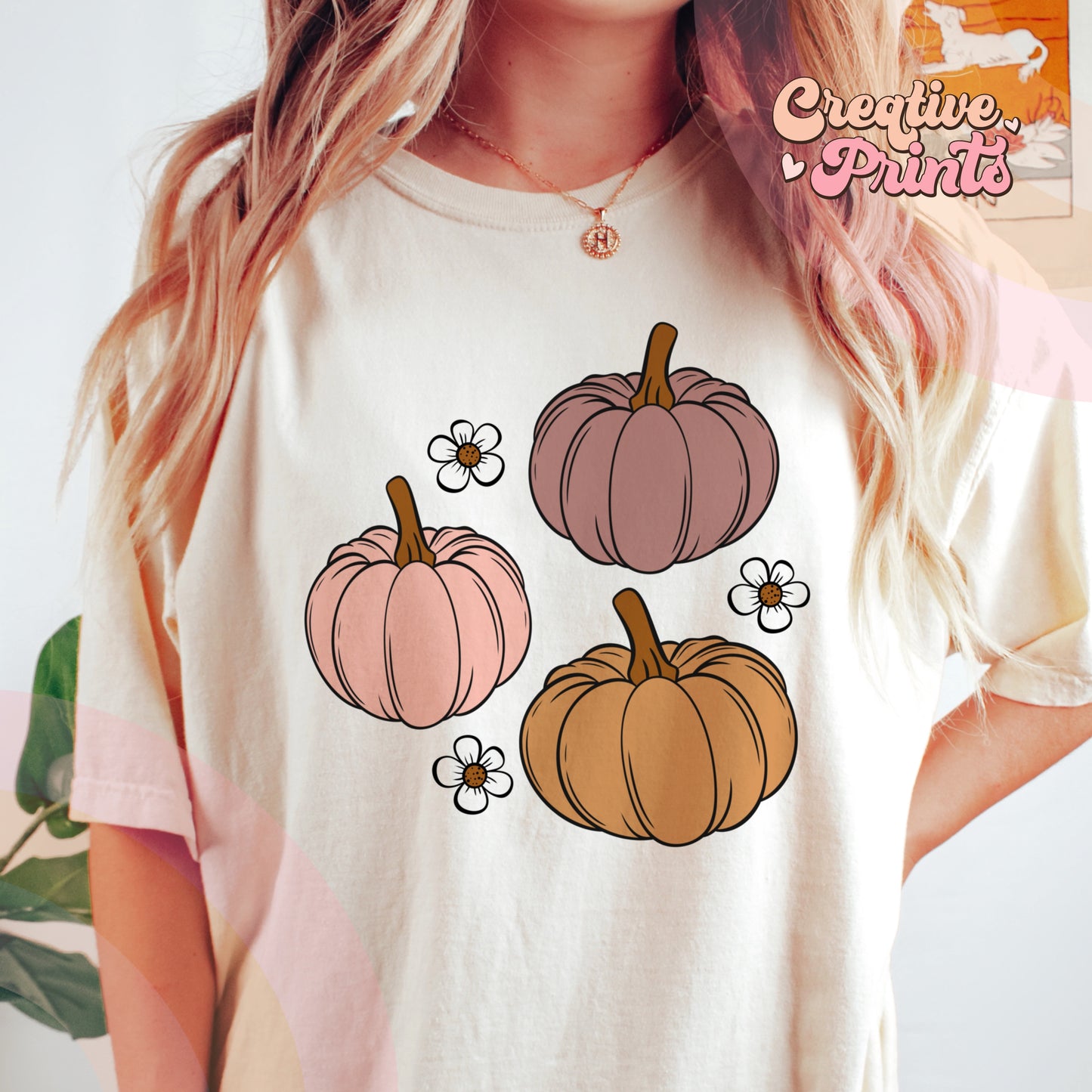 Cute floral pumpkins sublimation PNG