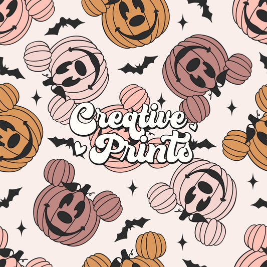 Cute mouse pumpkins seamless file