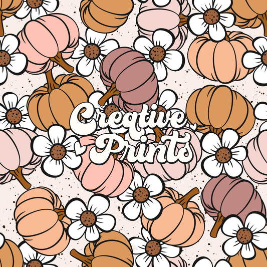 Floral pumpkins seamless file