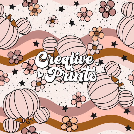 Boho floral mouse pumpkins seamless file