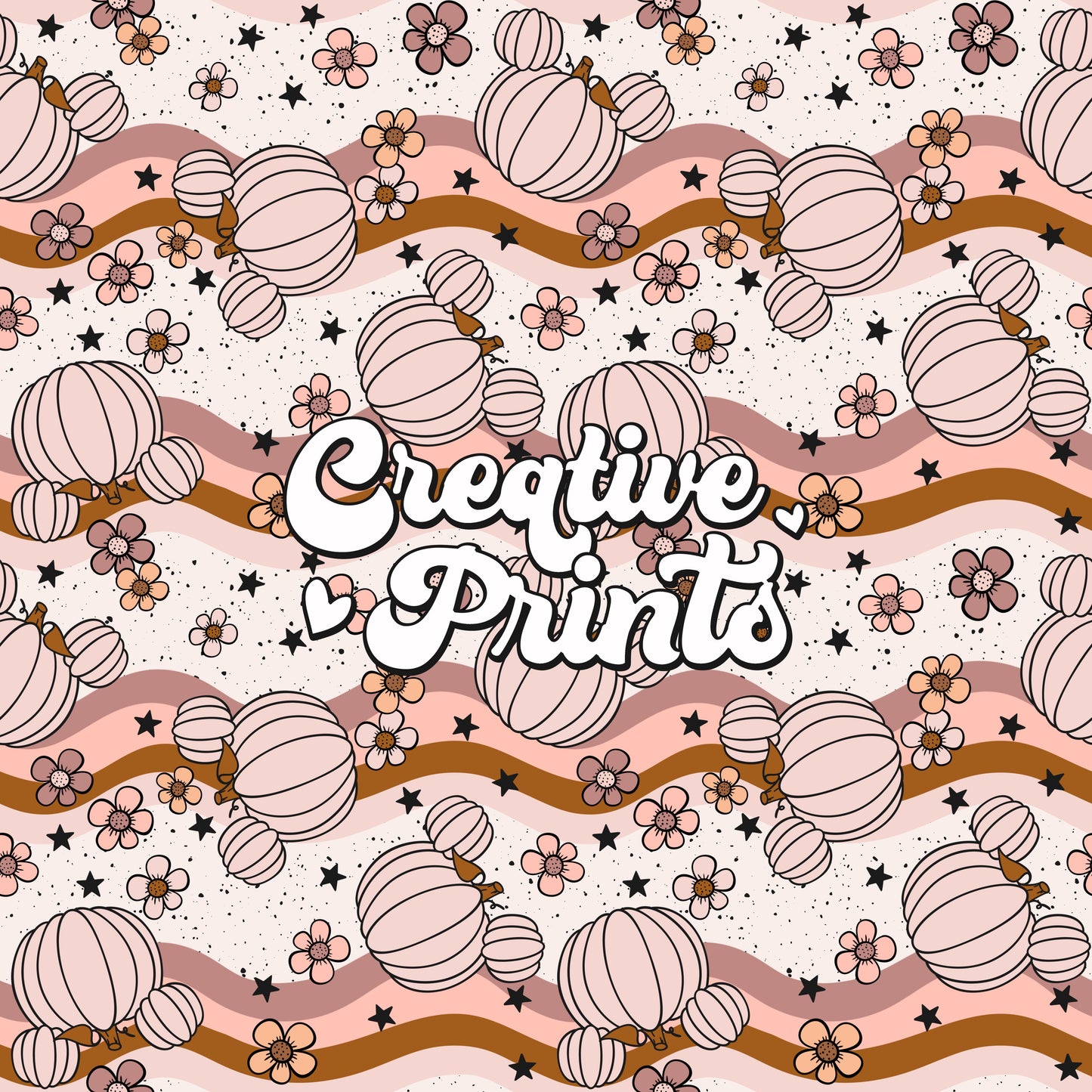 Boho floral mouse pumpkins seamless file