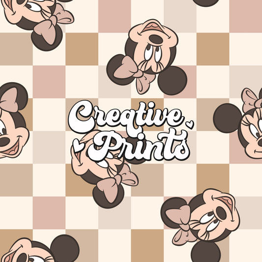 Neutral mouse girl checkered seamless file