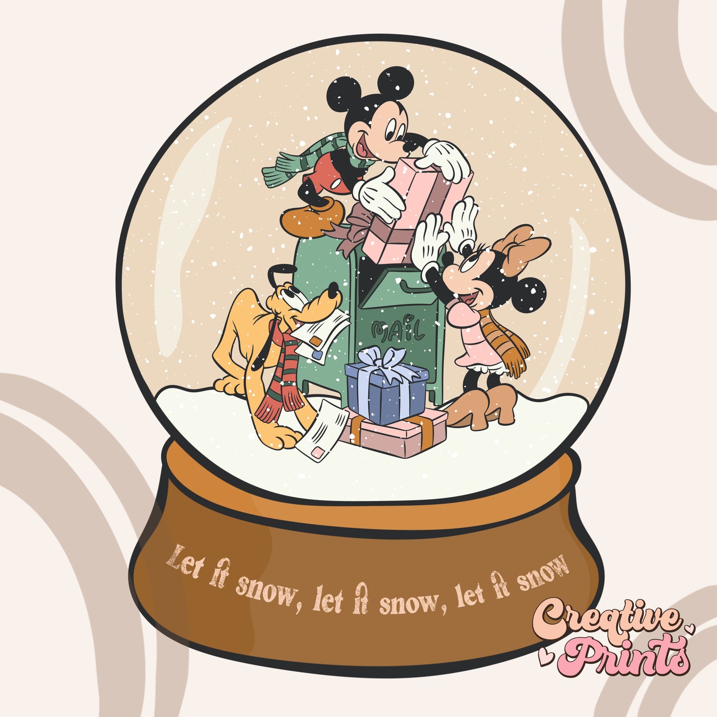 Christmas Mouse and Friends Snowglobe PNG