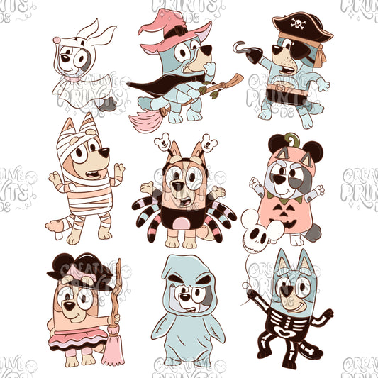 Blue Dog & Friends Halloween PNG - 2 files