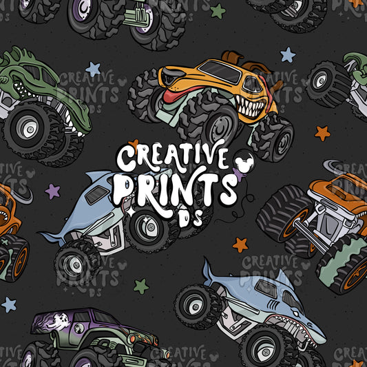 Monster Trucks Seamless file V2 - Dark
