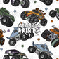 Monster Trucks Seamless file V2 - White