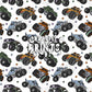 Monster Trucks Seamless file V2 - White