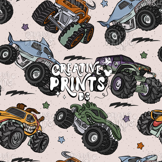 Monster Trucks Seamless file V1 - Beige