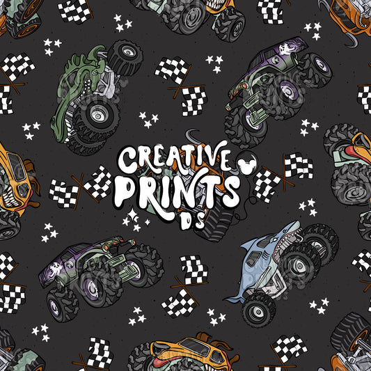 Monster Trucks Seamless file V3 - Dark