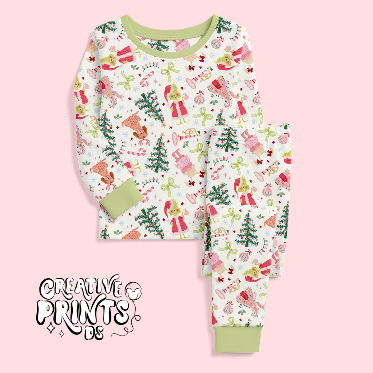 Merry Grinchmas Frames Christmas Seamless Pattern
