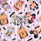 Purple Stripe Halloween Mouse Friends Seamless Pattern