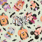 Sage Green Halloween Mouse Friends Seamless Pattern
