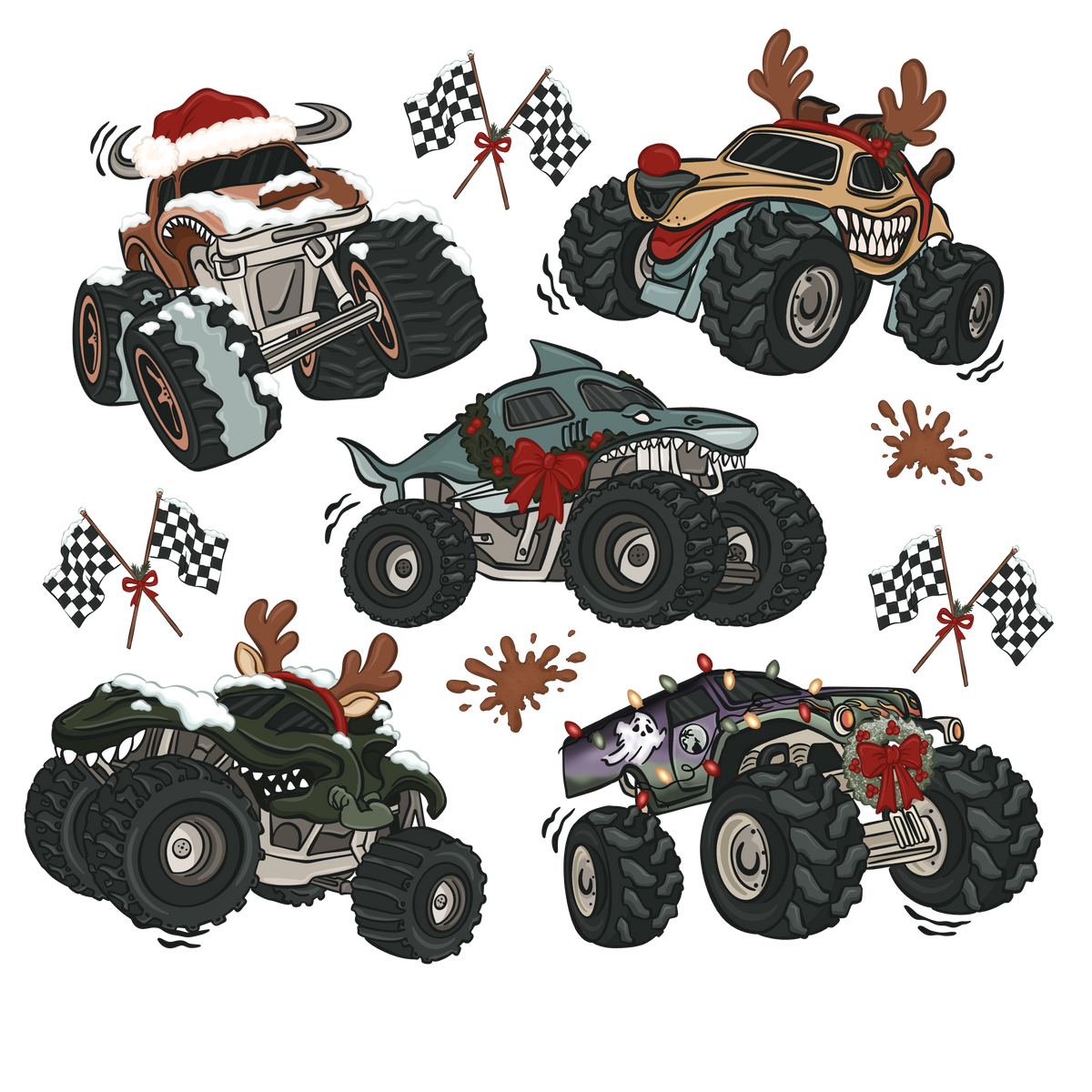Christmas Monster Truck PNG