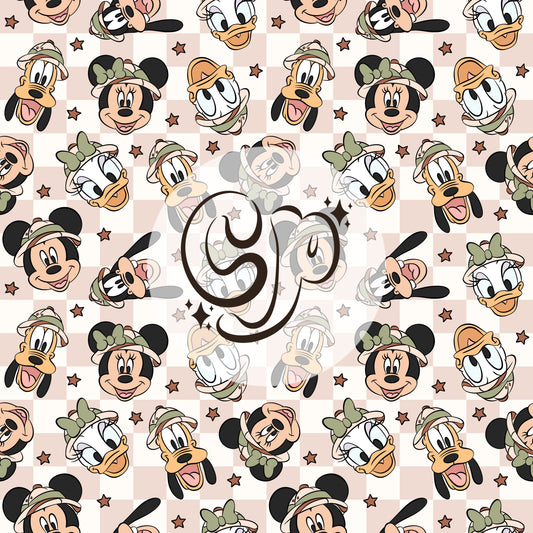 Animal Kingdom Mouse Friends Seamless file | Checkered