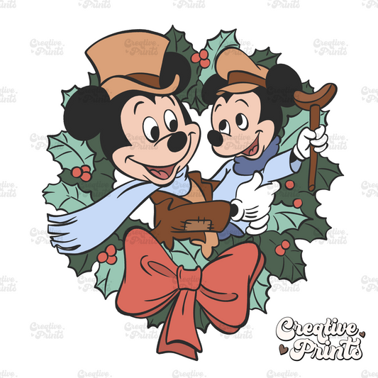 Mouse Wreath Christmas Carol PNG