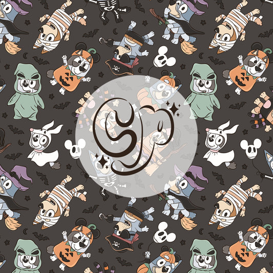 Blue Dog & Friends Halloween Seamless file