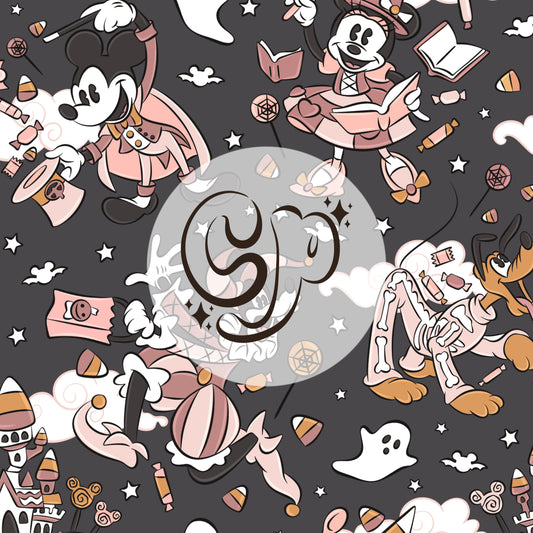 Spooky Friends in Pink Seamless file