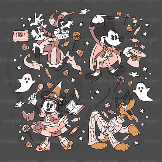 Spooky Friends in Pink PNG (2 files)