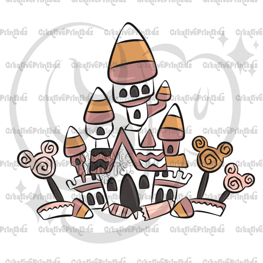 Spooky Friends House in Pink PNG