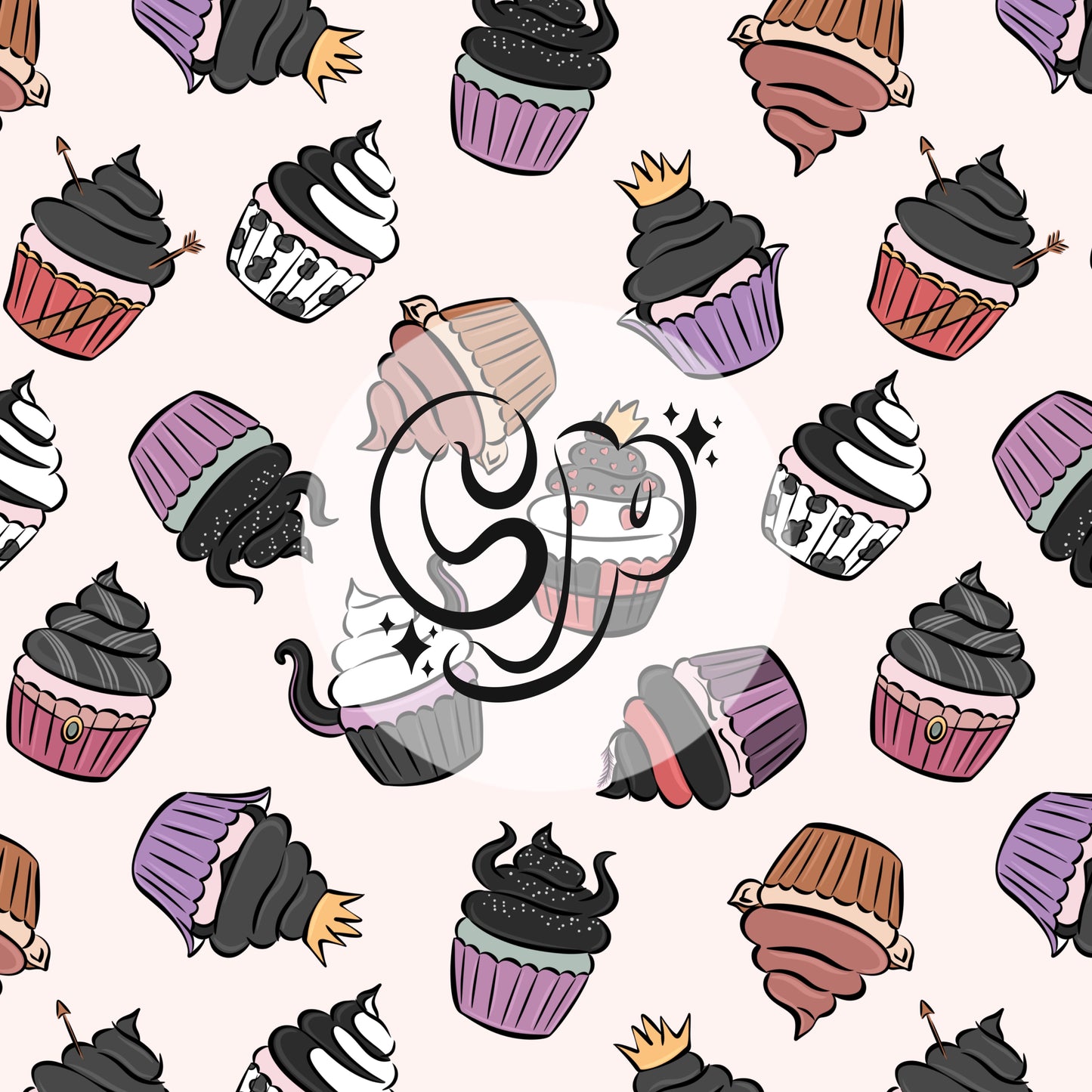 Villain Cupcakes Seamless file (2 files)