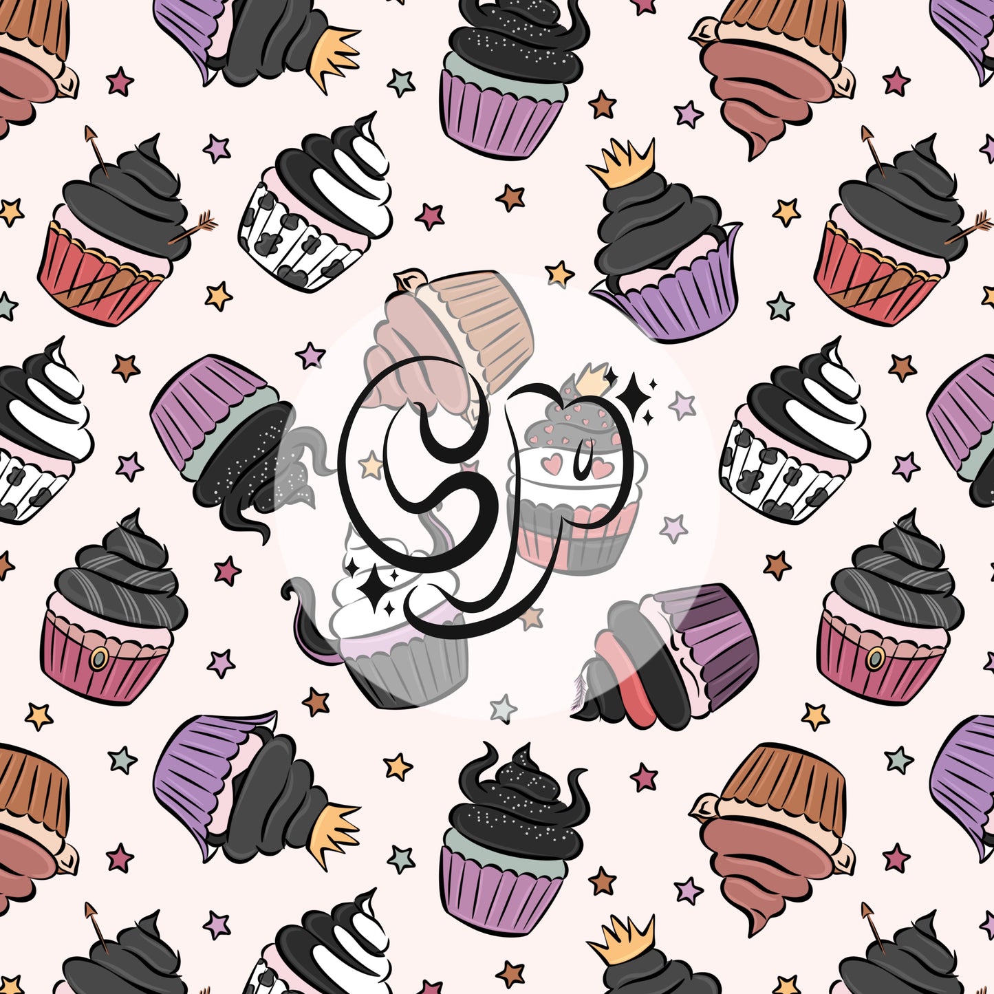 Villain Cupcakes Seamless file (2 files)