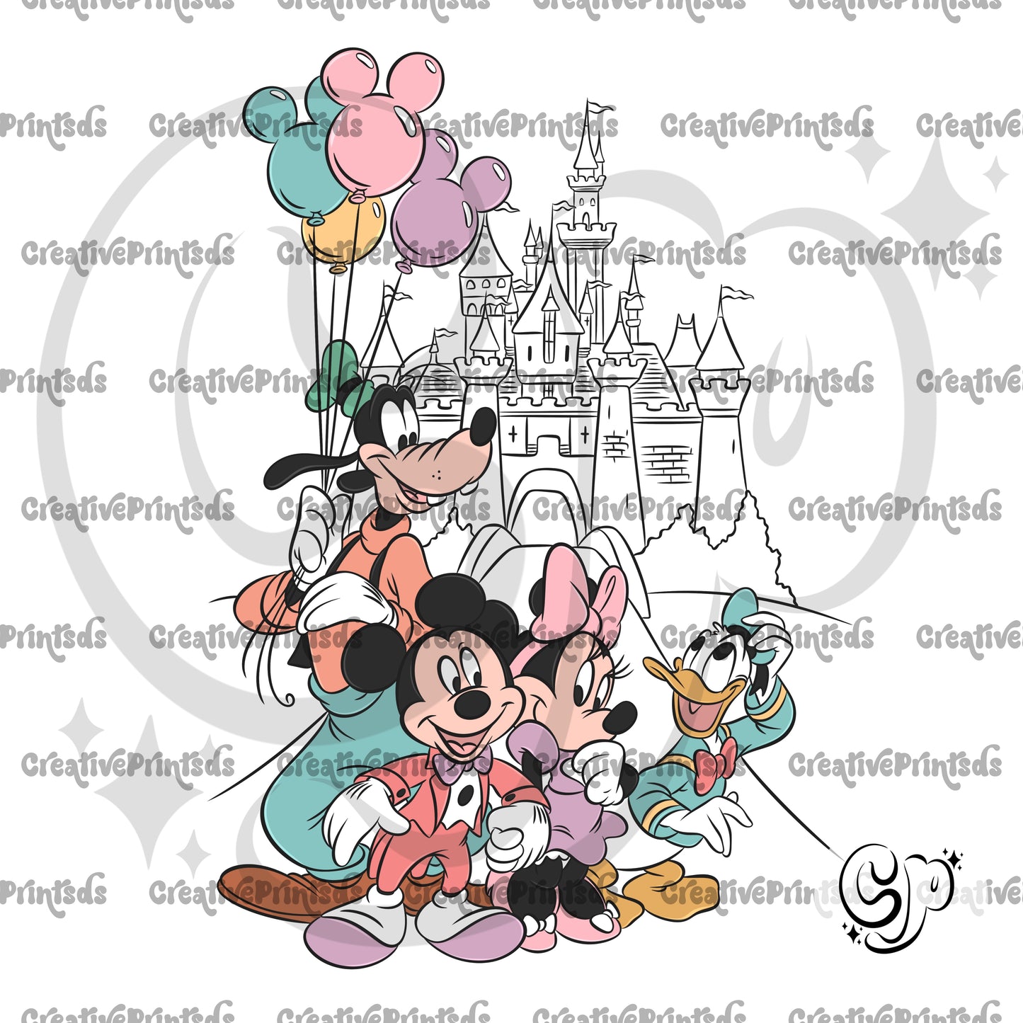 Mouse & friends Castle PNG