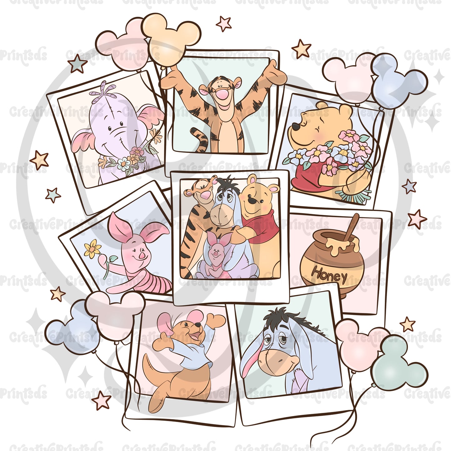 Polaroid Pictures Bear & Friends PNG ( 4 files )