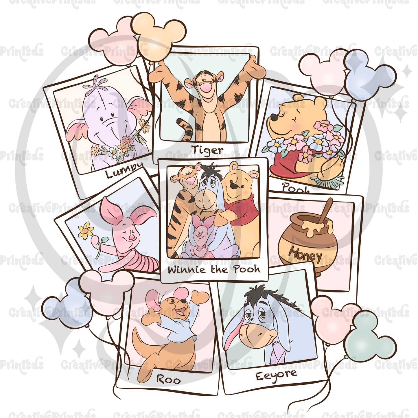 Polaroid Pictures Bear & Friends PNG ( 4 files )