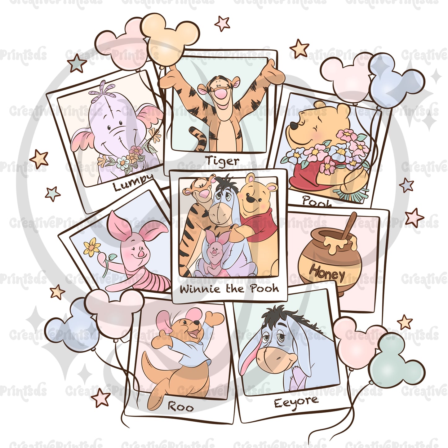 Polaroid Pictures Bear & Friends PNG ( 4 files )