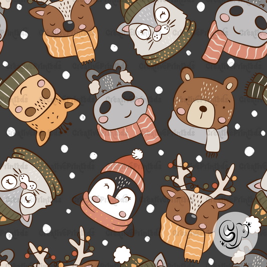 Christmas Animal Friends Seamless file