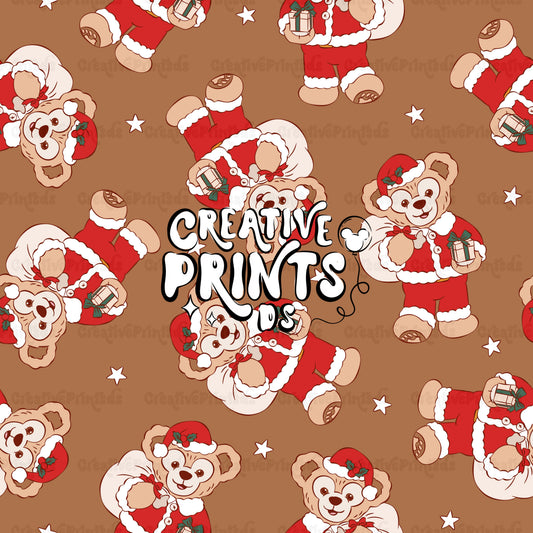 Magical Teddy Bear Seamless Pattern – Warm Brown