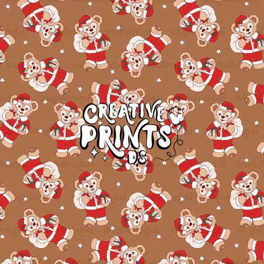 Magical Teddy Bear Seamless Pattern – Warm Brown