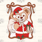 Magical Teddy Bear in Bow Frame PNG