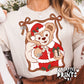 Magical Teddy Bear in Bow Frame PNG