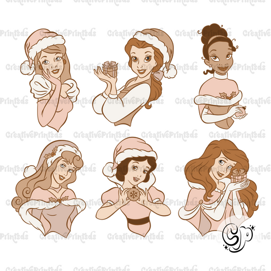 Neutral Christmas Princesses PNG