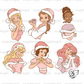 Pastel Colors Christmas Princesses PNG