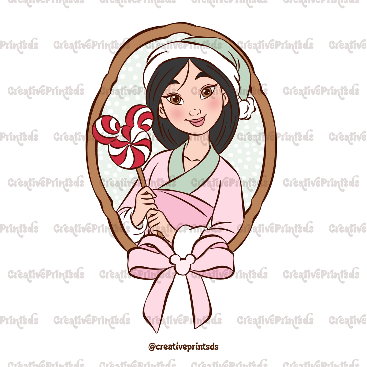 Framed Christmas Princess Portraits PNGs – Single Options or 14-Piece Bundle