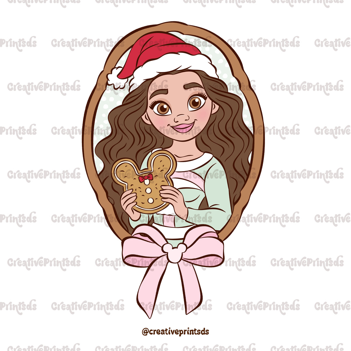 Framed Christmas Princess Portraits PNGs – Single Options or 14-Piece Bundle