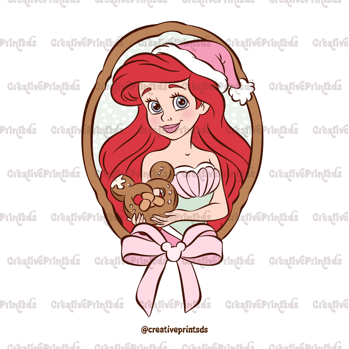 Framed Christmas Princess Portraits PNGs – Single Options or 14-Piece Bundle