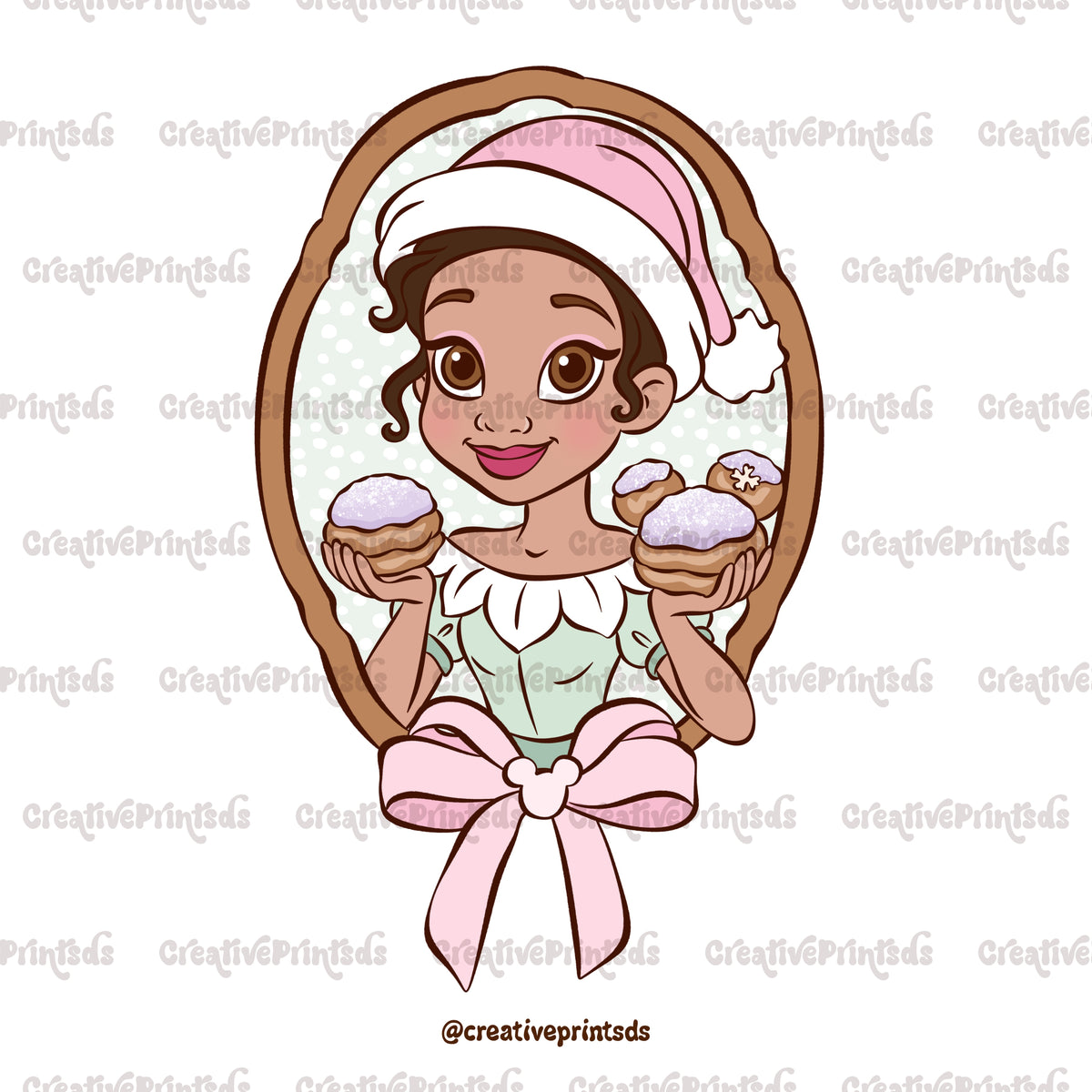 Framed Christmas Princess Portraits PNGs – Single Options or 14-Piece Bundle