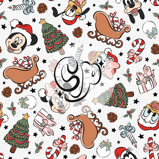 Christmas Mouse Friends Doodles Seamless file