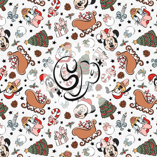 Christmas Mouse Friends Doodles Seamless file