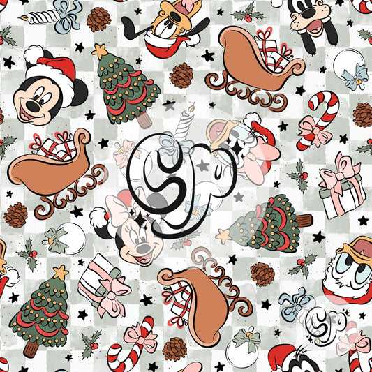 Christmas Mouse Friends Doodles Seamless file