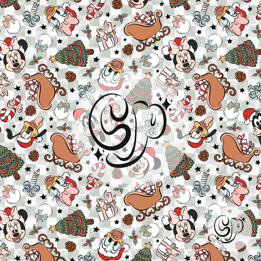 Christmas Mouse Friends Doodles Seamless file